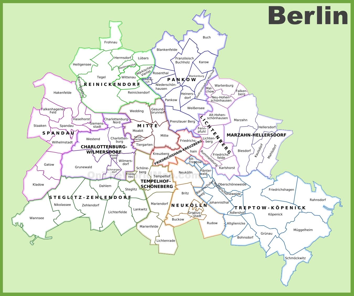 Harta Berlin Harta Ora Ului Berlin Germania   Harta Berlin 